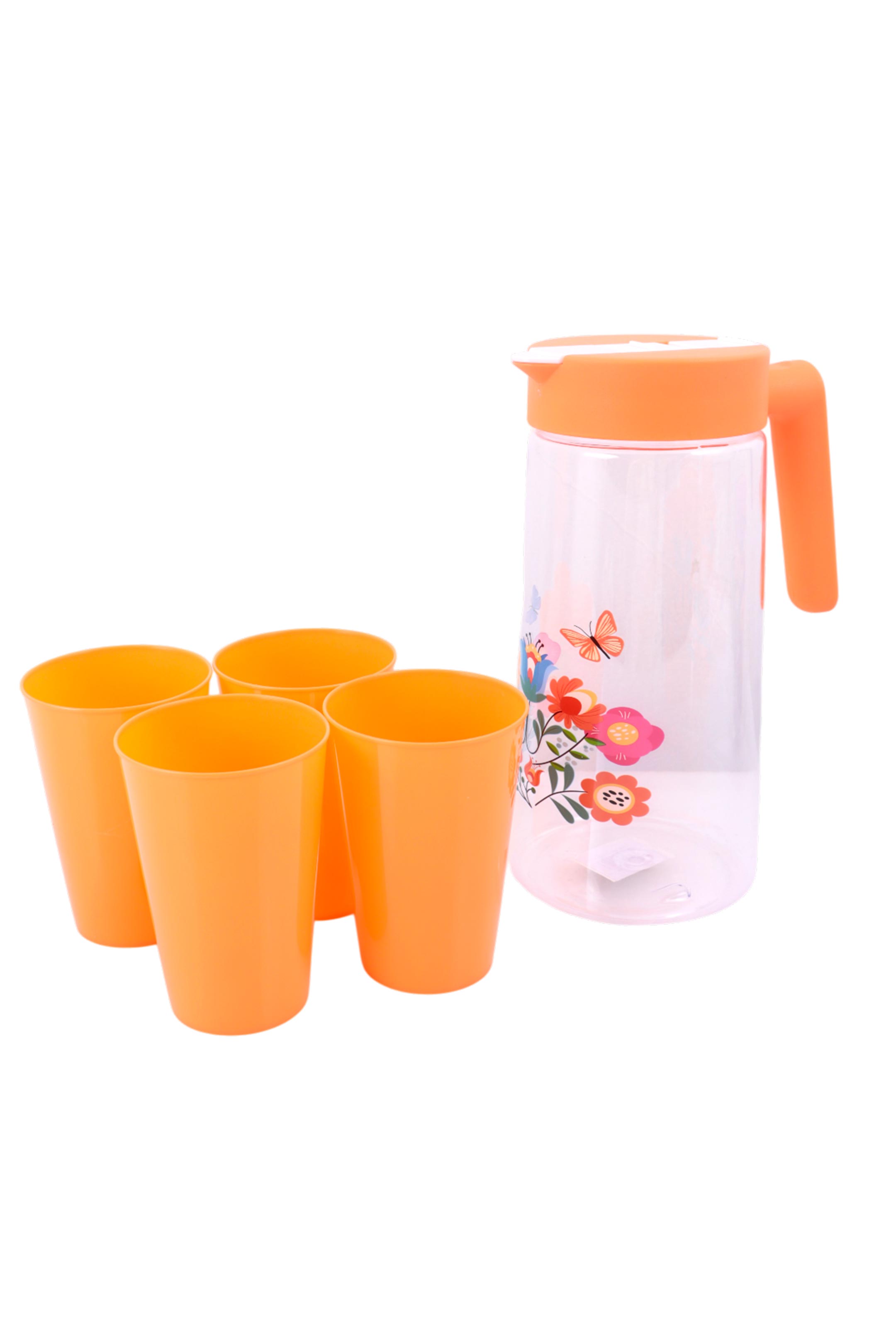 Pichel plástico con vasos